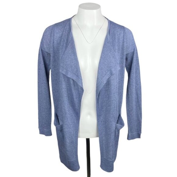 MASSIMO DUTTI Italian Yarn Open Front Cardigan Sz XS Blue - Picture 1 of 3